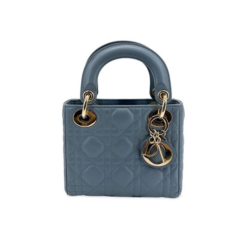 Dior Mini Lady Dior Bag Cloud Blue Lambskin Gold Hardware